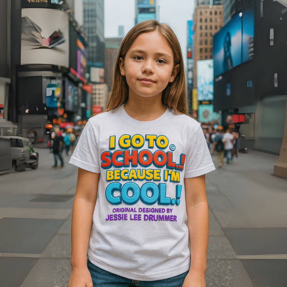 I Go To School Because I’m Cool – Kids Motivational T-Shirt